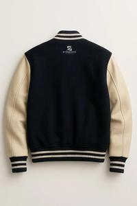 เสื้อแจ็คเก็ตเบสบอลแบบ Letterman สำหรับผู้ชาย สไตล์ลำลอง แฟชั่นสตรีท เสื้อคลุมแจ็คเก็ตเบสบอลแบบ Bomber ผ้าคอตตอนผสมสำหรับผู้ชาย - Product Image 5