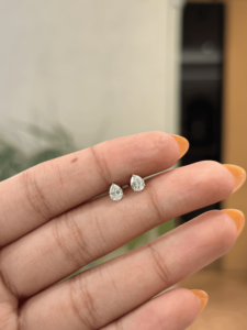 18k Gold 0.912ct Pear Cut Lab Grown Diamond Solitaire Stud <b>Earrings</b> Premium <b>Fine</b> Jewelry For Anniversary Wedding Bridal Gift - Product Image 1