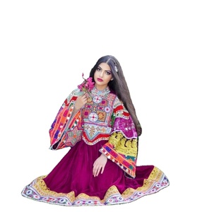 Nouvelle arrivée 2025 Robe longue en mousseline de soie brodée de style afghan pour filles Vente en gros Vêtements ethniques traditionnels - Product Image 1
