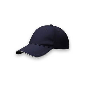 Casquette de baseball bleu marine personnalisable avec logo, vente en gros, casquette structurée à 6 panneaux avec visière sandwich et boucle métallique, casquette de sport bleu foncé - Product Image 1