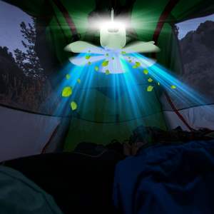 Portable 8000mAh Battery Powered Camping <b>Fan</b> LED Lantern 4 Speeds 4 Timer Settings Carabiner Digital Display for <b>Tent</b> Canopy RV - Product Image 6