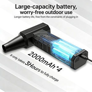 เครื่องเป่าลมเทอร์โบ 130000RPM มอเตอร์ไร้แปรงถ่าน 160W แบตเตอรี่ 8000mAh ไฟ LED เครื่องดูดฝุ่น พัดลมปรับความเร็วได้ 4 ระดับ - Product Image 3