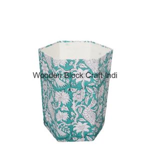 Cubo de Basura de Papel con Tapa Abatible y Diseño Floral, Ecológico, con Capacidad Personalizada para Uso en Interiores y Exteriores - Product Image 1