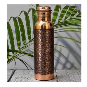 Copper Hammered <b>Water</b> <b>Bottle</b> Set With Lid and Two Cups Retro <b>Metal</b> Drinkware for Household - Product Image 6