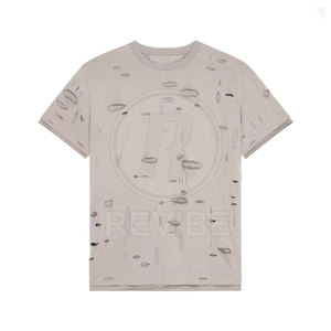 เสื้อยืดผู้ชายคุณภาพสูง ระบายอากาศได้ดี ดีไซน์ขาดๆ แบบมีสไตล์ ผลิตจากผ้าฝ้าย 100% ปรับแต่งได้ตามต้องการ รุ่นใหม่ล่าสุด - Product Image 5