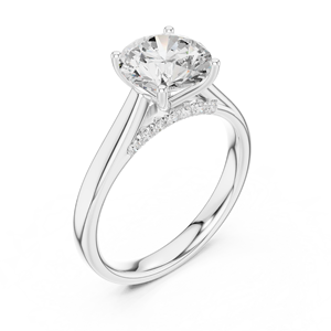 Anillo de compromiso de oro de 18k con diamante redondo brillante de 2 quilates, corte excelente, color incoloro, forma redonda, solitario, joyería. - Product Image 6