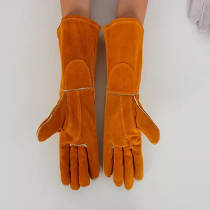 Gants de barbecue en cuir, gants de cuisine, protection contre la chaleur, utilisation en extérieur, gants de barbecue en cuir résistants à la chaleur et aux coupures, gants de grillades - Product Image 2