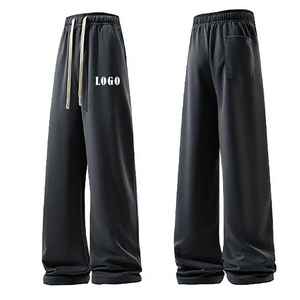 Pantalones Deportivos Anchos para Hombre, Color Gris, Cintura Elástica, Estilo Holgado, Casual, Decorados con Borlas, para Otoño - Product Image 3