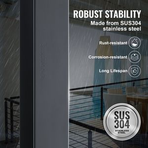 Supporto per Cavi in Acciaio Inox SUS304, Altezza 36'', Larghezza 2'', Resistente, Senza Fori Preforati, Componenti per Scale in Acciaio - Product Image 3
