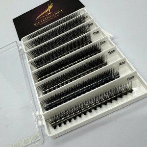Extensiones de Pestañas Ultra Rápidas Hechas a Mano, Pelo Sintético, Pestañas Pre-fabricadas, Longitud Mixta CC/DD/L/M, Curvatura Negra Mate, Naturales, Largas, Ecológicas - Product Image 5