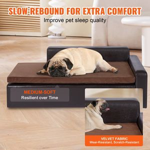 Divano per Cani di Taglia Grande e Letto per Gatti, Capacità 110 Libbre, Morbido Letto in Pelle Marrone per Animali di Grossa Taglia di Pet Sofa - Product Image 4