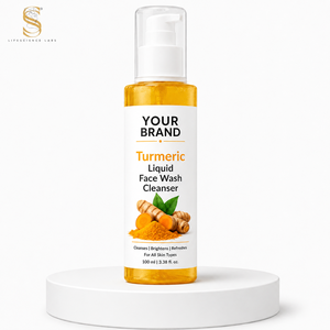 Limpiador Facial Líquido de Cúrcuma Orgánica al por Mayor, Fórmula Vegana con Aminoácidos, OEM/ODM, MOQ-1000 unidades, Combinación Profunda de AHA y Aceite - Product Image 4