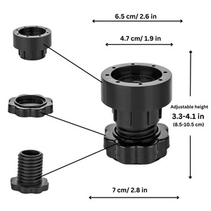 Base de machine à laver réglable en plastique, avec patins réglables, support fixe à roulettes, surélevée, antidérapante et antichoc - Product Image 5