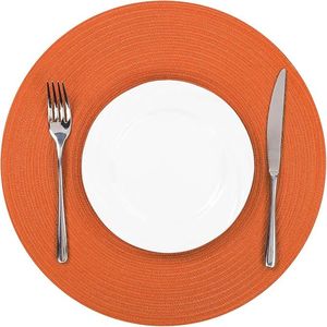 Set di 6 tovagliette rotonde intrecciate da 15 pollici per autunno, lavabili, antiscivolo, in poliestere, per cucina e sala da pranzo - Product Image 3