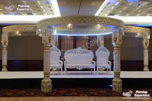 Delizio USA Designer White Royal Wedding FRP Pillars Mandap Elegant Wedding Decoraciones - Product Image 2