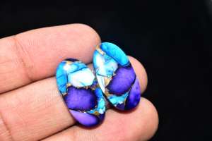 ต่างหูพาราอิบา พิวร์เพิล โรส ดาเลีย รูปทรงหกเหลี่ยม ขนาด 6 มม. 8 มม. 10 มม. พลอยสีน้ำเงินสำหรับงานประดับเครื่องประดับ - Product Image 3