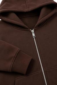 Sweat-shirt à capuche zippé pour homme en molleton 100% coton, couleur unie, coupe classique, respirant, écologique, streetwear, décontracté, manches longues - Product Image 3