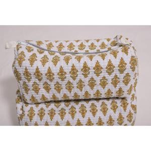 Bolsa de Maquillaje Floral de Algodón Ecológica y Ligera Hecha a Mano, Bolsa de Cosméticos de Viaje con Estampado Indio para Organizador, para Mujer - Product Image 3