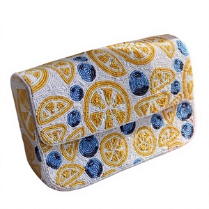 Bolso de Hombro de Lujo con Cuentas Hechas a Mano, Diseño Cuadrado, con Correa de Anillo para Mujer, Bolso de Moda - Product Image 1