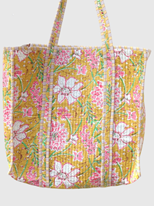 Sac fourre-tout en coton à imprimé floral, style bohème, ouvert en haut, pour le shopping toutes saisons - Product Image 5