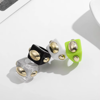 Y2K Bunter Harz-Statement-Ring Geometrischer Candy-Ring