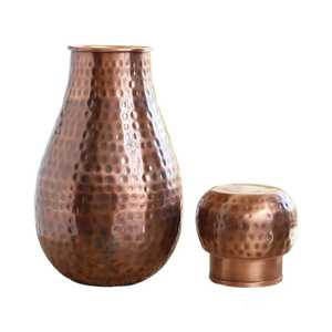 Distributeur d'eau en cuivre pur, finition martelée, avec pot de stockage, couvercle détachable et robinet - Product Image 4