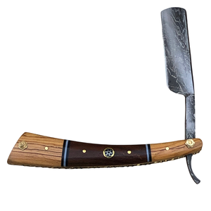 Professional Handmade Damascus Steel Straight Razor with Bone Handle-NEW Face/Body Shaving - Product Image 2