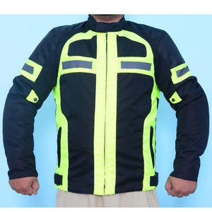 เสื้อแจ็คเก็ตมอเตอร์ไซค์ผ้าคอร์ดูร่าขายส่งสำหรับฤดูหนาว พร้อมแถบสะท้อนแสงเพื่อความปลอดภัยและแผ่นป้องกันที่ถอดออกได้ - Product Image 1