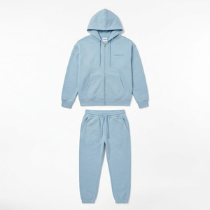 Hawk Eye Sports <b>Men's</b> Slim Fabric Fleece 300g Winter <b>Pullover</b> Hoodie Full-Length Button-Up Tracksuit Set Breathable - Product Image 3