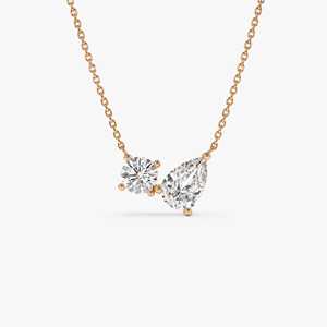 1.55 CTW 14K สร้อยคอเพชรรูปลูกแพร์และกลมสำหรับปลูกในห้องปฏิบัติการ-มาเรีย - Product Image 2