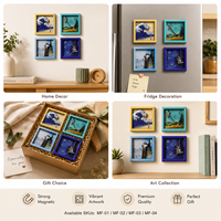 Cadre photo magnétique carré décoratif de luxe personnalisé en bois époxy 3D multicouche, écologique et étanche, pour décoration artistique de la maison