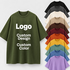 เสื้อยืดโอเวอร์ไซส์ผู้ชายคุณภาพสูง ผ้าฝ้าย 100% เนื้อหนา ทรงหลวม ไหล่ตก รับสกรีนลายเสื้อยืดตามสั่ง - Product Image 1