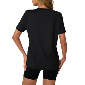 T-shirts pour femmes Relaxed Vibe en gros, 100% coton, col rond oversize, streetwear d'été - Product Image 2