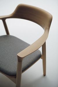 Graceful Solid Teak Wood <b>Chair</b> with <b>Padded</b> Seat and Backrest Designed for Refined Comfort in Contemporary Interiors - Product Image 3