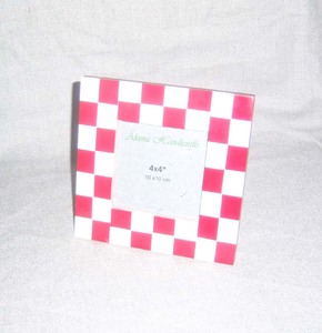 Marcos de MDF Hechos a Mano, Elegantes Marcos de Fotos con Incrustaciones de Resina Epoxi en Rayas Multicolores Diagonales, Decoración para Sala de Estar u Oficina, Hechos en India - Product Image 3