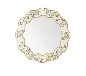 Espejo con marco de madera de lujo con resina y espejo de pared con marco de esmalte para sala de estar, dormitorio y salón, espejo elegante para decoración del hogar - Product Image 1