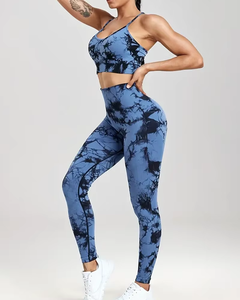 Ensemble 2 pièces OEM pour femme, rayé, respirant, taille haute, effet push-up, pour le sport, le fitness et le yoga - Product Image 5