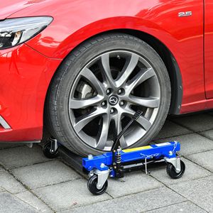 Elevador hidráulico para coches de 1496 lbs con trinquete, patines para vehículos, plataforma de pedal para mantenimiento automotriz, carro de transporte hidráulico para ruedas, patines para vehículos, elevador de coches - Product Image 1