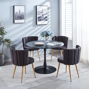 Set di 2 Sedie da Pranzo Moderne Grigie con Gambe in Ferro Color Legno, Cuscini a Pelo Corto e Schienale Confortevole - Product Image 2