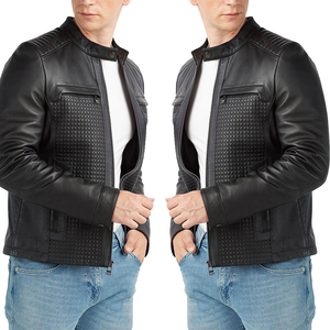 Men PU Leather Biker Jacket <b>Stand</b> Collar Zipper <b>Slim</b> Fit Motorcycle Streetwear Autumn Winter <b>Coat</b> - Product Image 6