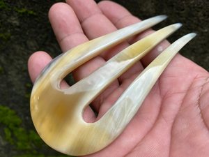 Horquilla para el Cabello Hecha a Mano con Cuerno de Búfalo, Forma Natural, Pulida, Imitación Antigua, Artesanía Duradera - Product Image 6