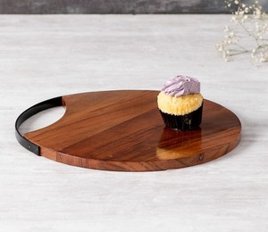 Bandeja de Madera Artesanal para Servir, Bandeja de Madera de Acacia Hecha a Mano para Queso, Frutas, Aperitivos, Decoración de Mesa de Comedor - Product Image 1
