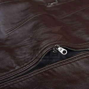 Veste en cuir d'hiver pour homme de qualité supérieure, fermeture éclair, col montant, respirante, coupe-vent, vêtements d'extérieur décontractés - Product Image 5