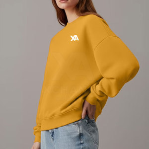 Sudadera informal de gran tamaño, mezcla de algodón, cómoda, holgada, con cuello redondo, manga larga, estilo urbano, para uso diario - Product Image 2
