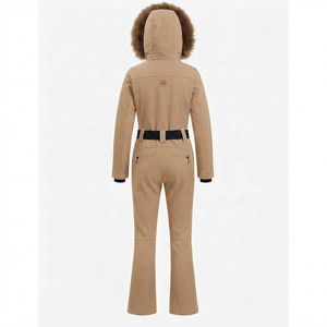 2025 New Fashion Unisex <b>Retro</b> Y2K <b>Ski</b> Jumpsuit Belted Waist Flared Leg Zipper Closure Lightweight Waterproof - Product Image 2