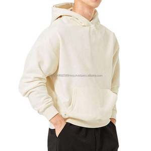 Sweat-shirt à capuche personnalisé avec logo, poids lourd, pour homme, épaules tombantes, sans cordon, 100% coton, uni, imprimé - Product Image 5