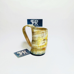 Mejor vendedor de la India, jarra de cerveza de cuerno africano con acabado de piel natural para fiestas vikingas, bares para el hogar y decoración rústica - Product Image 4