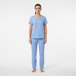 Tenue médicale pour femmes, col en V, haut et pantalon courts, deux pièces, pour infirmières et personnel hospitalier - Product Image 5