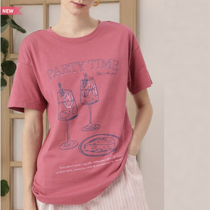 Camiseta de algodón de verano de alta calidad para mujer, oversize, de manga corta, corte holgado, hombros caídos, estilo streetwear, anti-pilling - Product Image 3