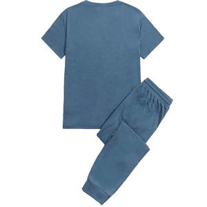 T-Shirt imprimé pour hommes, survêtement avec taille à cordon, ensemble court d'été de bonne qualité, Logo personnalisé, tenue 2 pièces, 2020 - Product Image 2